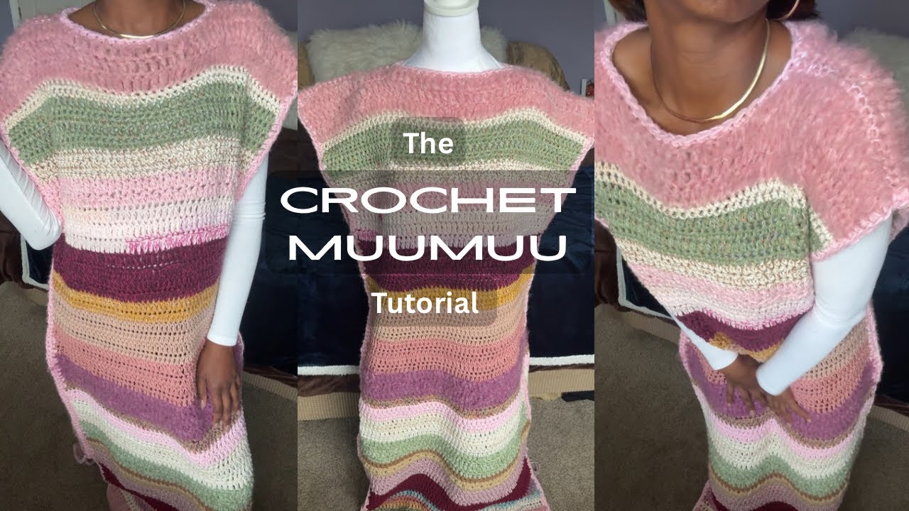 Crochet Muumuu Tutorial | Color Changes, Stitches, Border & Panel Joining Step-by-Step