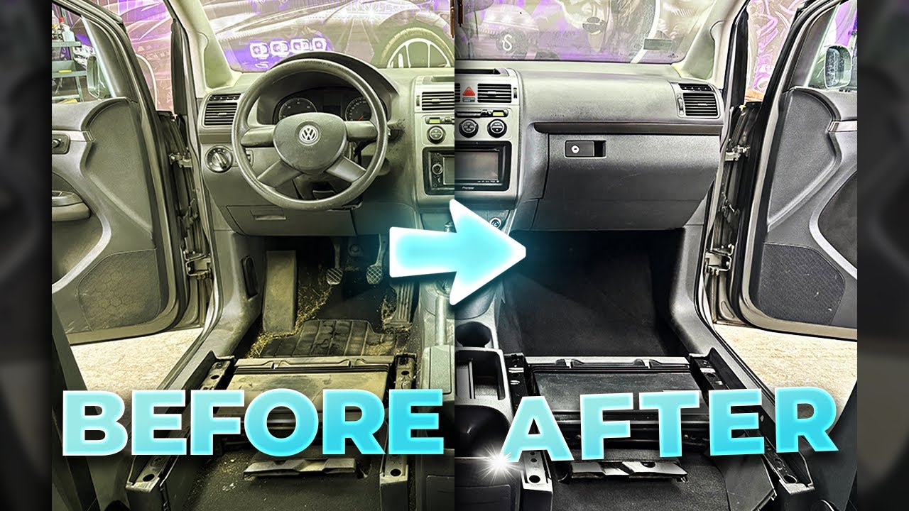 Extreme Dirty Car Interior Transformation | ASMR Deep Cleaning VW Touran 2005