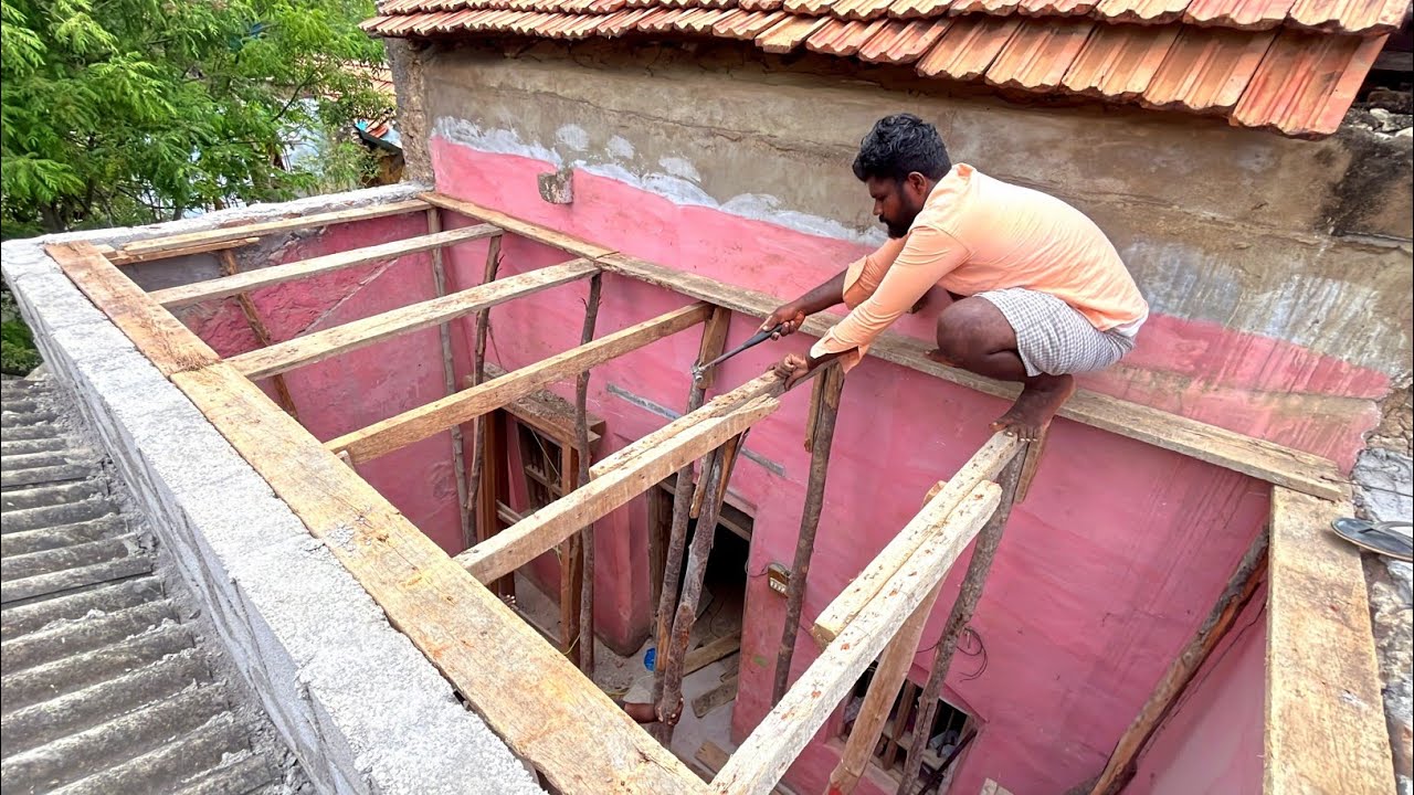 Roof Reinforced Technique of Old Kitchen Slab Formwork with Concrete|Roof Construction|Roof Concrete