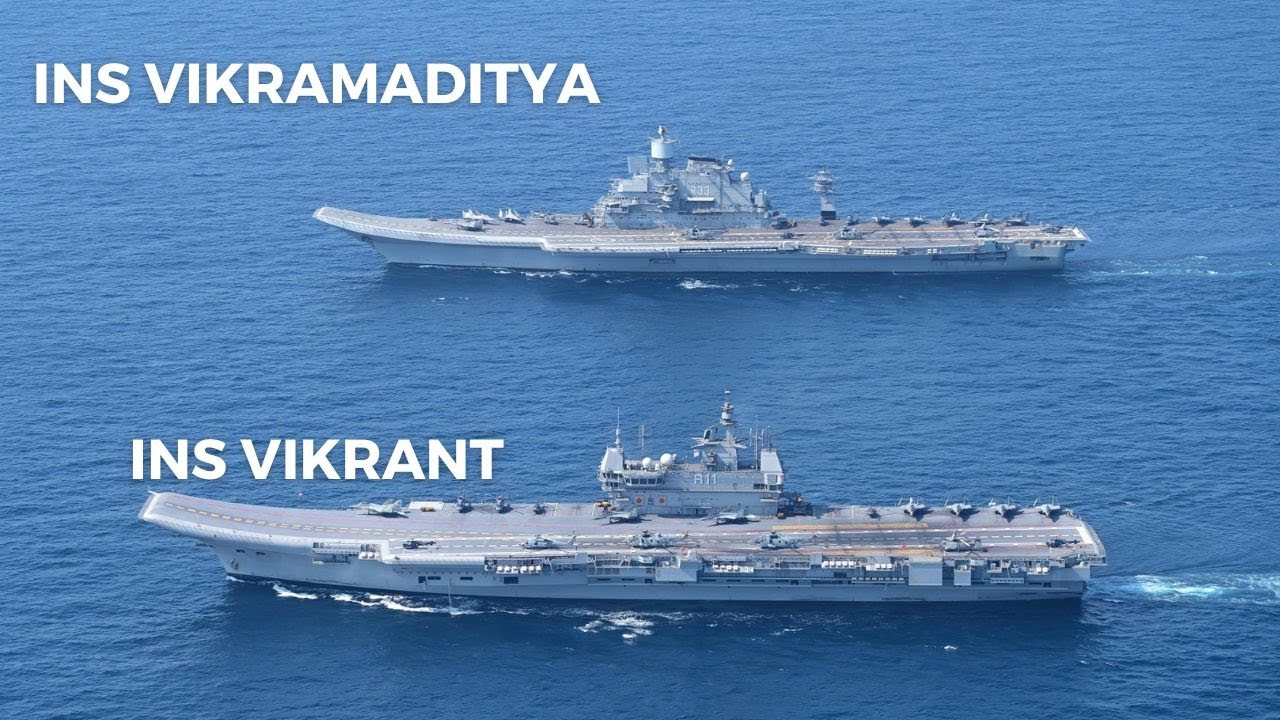 Twin aircraft carrier strike groups in action by the Indian Navy.