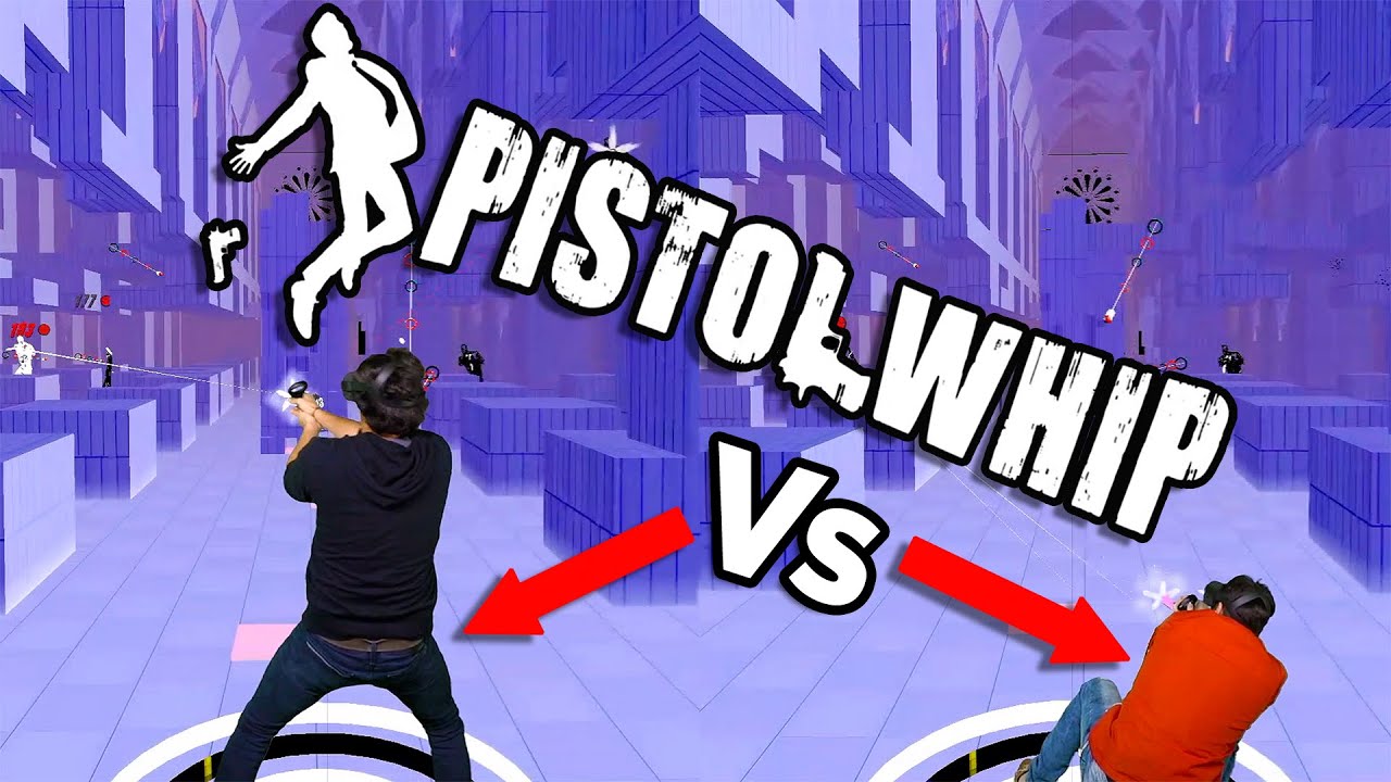 Pistol Whip Two-Player Battle! - MIXED REALITY OCULUS QUEST - VR Gameplay The Grave Multiplayer Dual