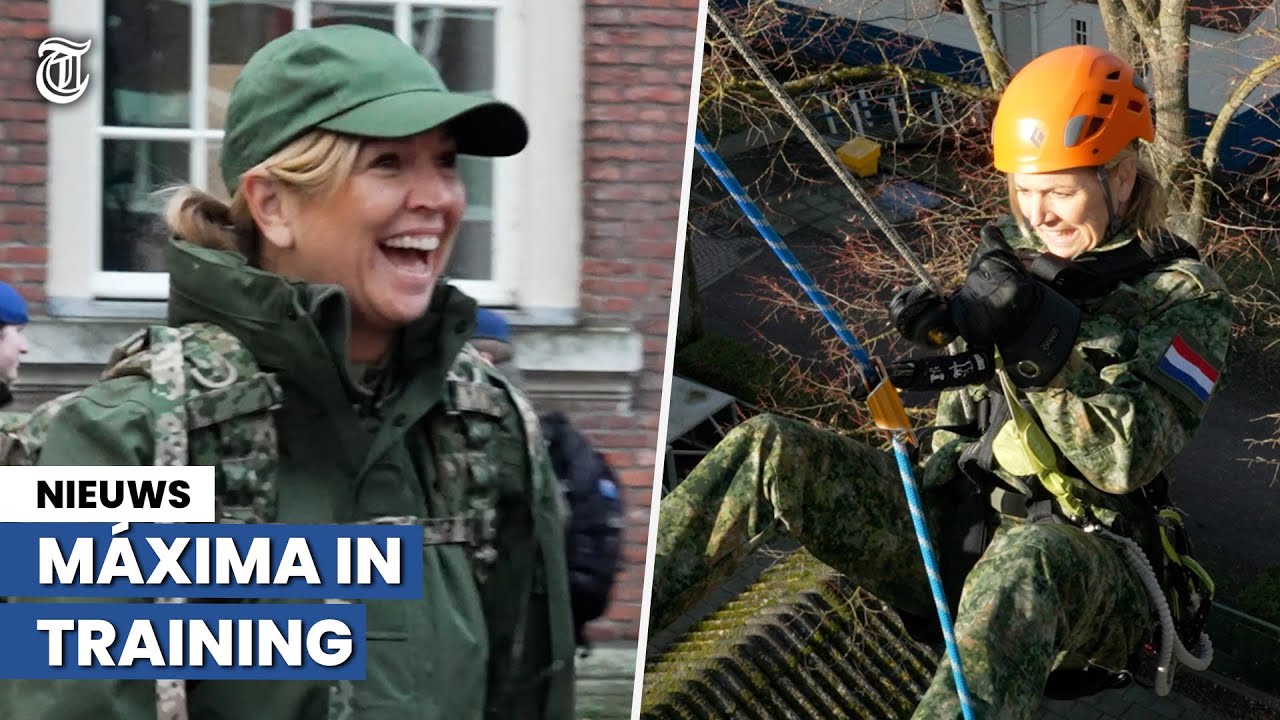 Zien: koningin Máxima in actie bij training Defensie