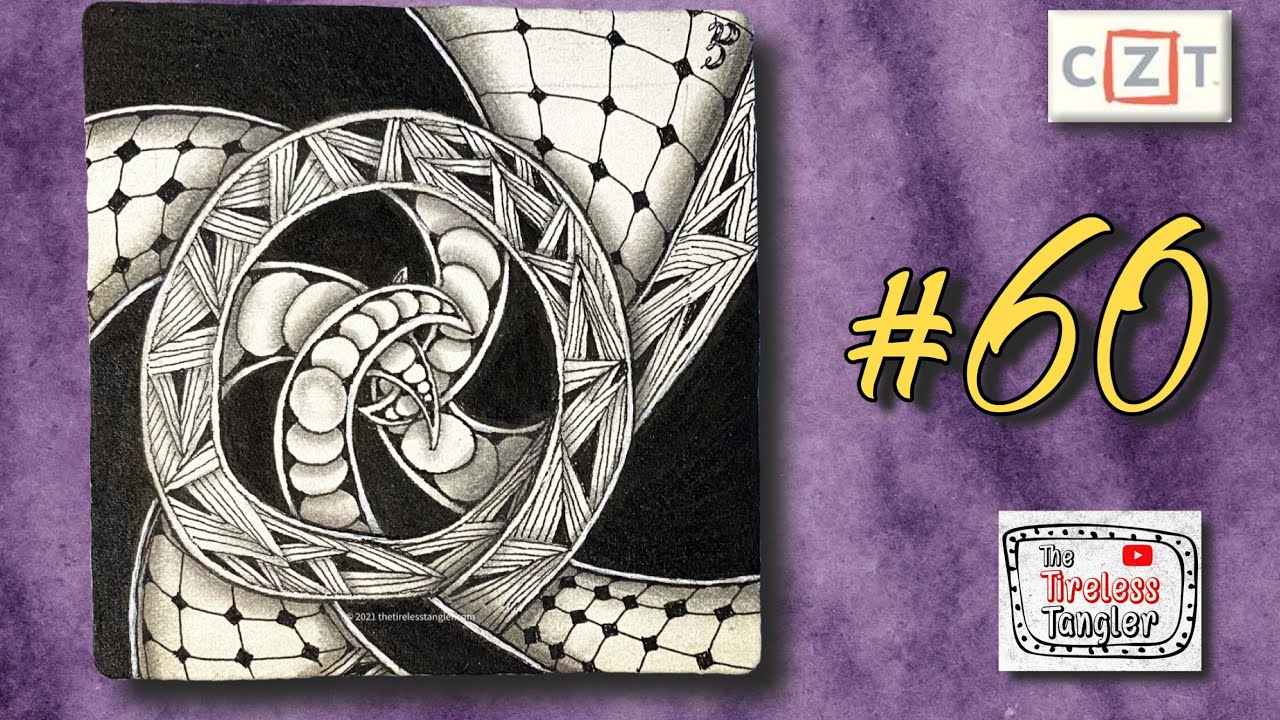 CIRQUITAL & SHARD || 100 Days of Zentangle ® 2021 || Day 60