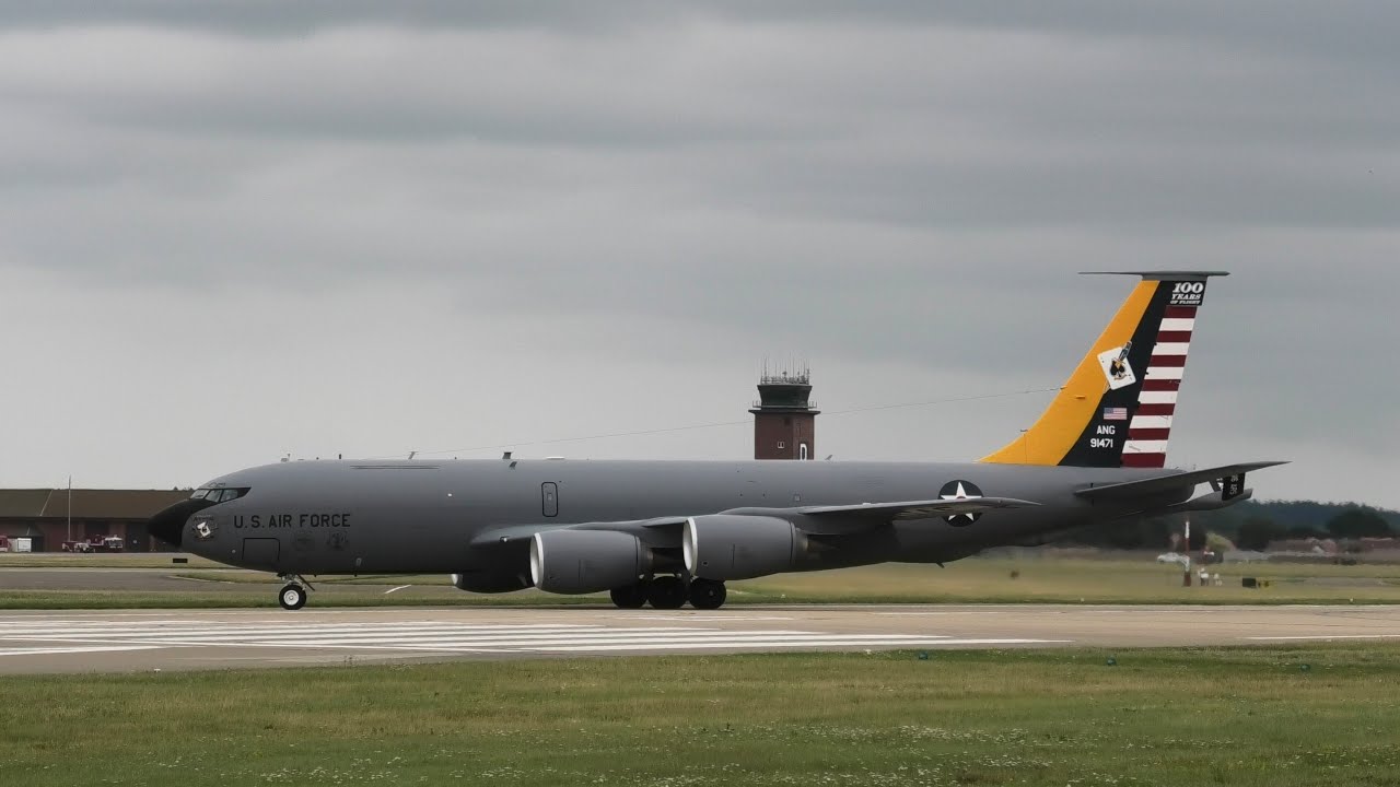 100yr special anniversary KC135 arrives at Mildenhall 3/8/2025