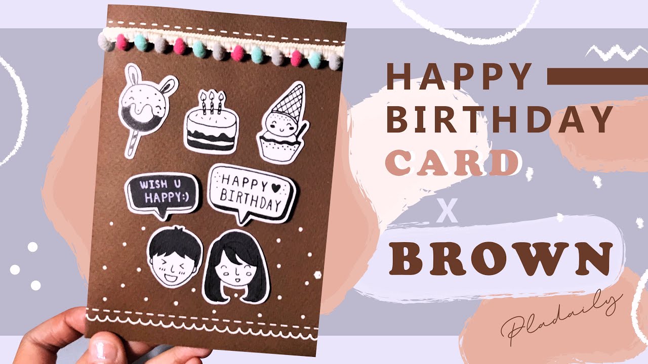 DIY Handmade Card สอนทำการ์ดวันเกิดสุดน่ารัก ด้วยปากกาดำ | Part 1