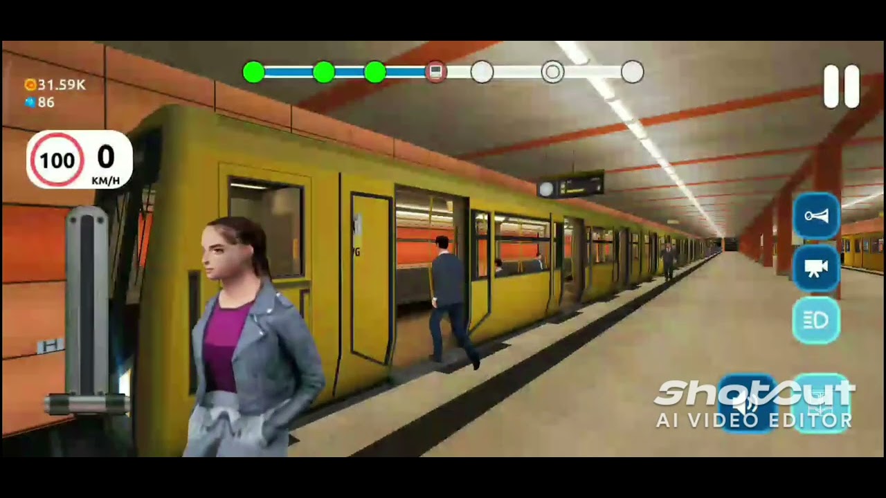Subway train simulator u8 line H-type train game play