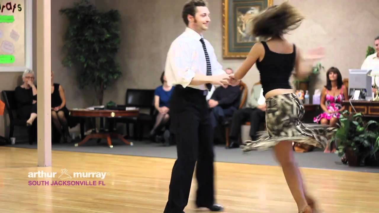 Arthur Murray South Jacksonville Fl dance instructors demonstrate the Hustle