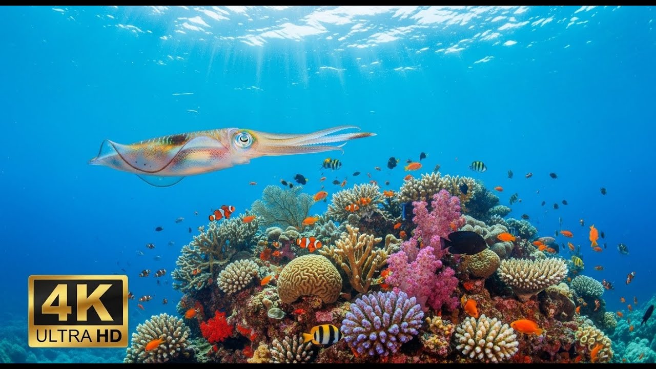 🐠 Stunning Coral Reef 4K – Relaxation Music with Beautiful Underwater Life