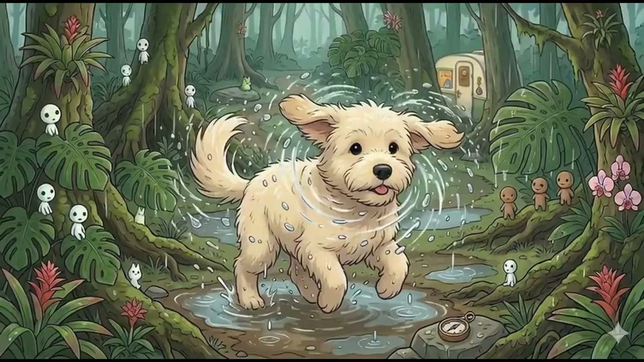 Rainy Jungle Camping | Cozy Camper Life in the Rain | Ghibli Style ASMR Nature & Cooking