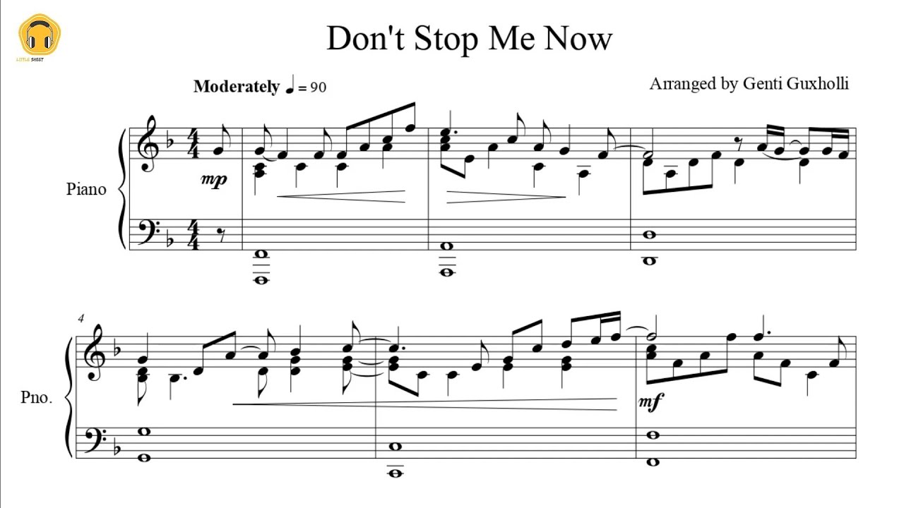 Don't Stop Me Now by Queen (Piano Solo/Sheets)