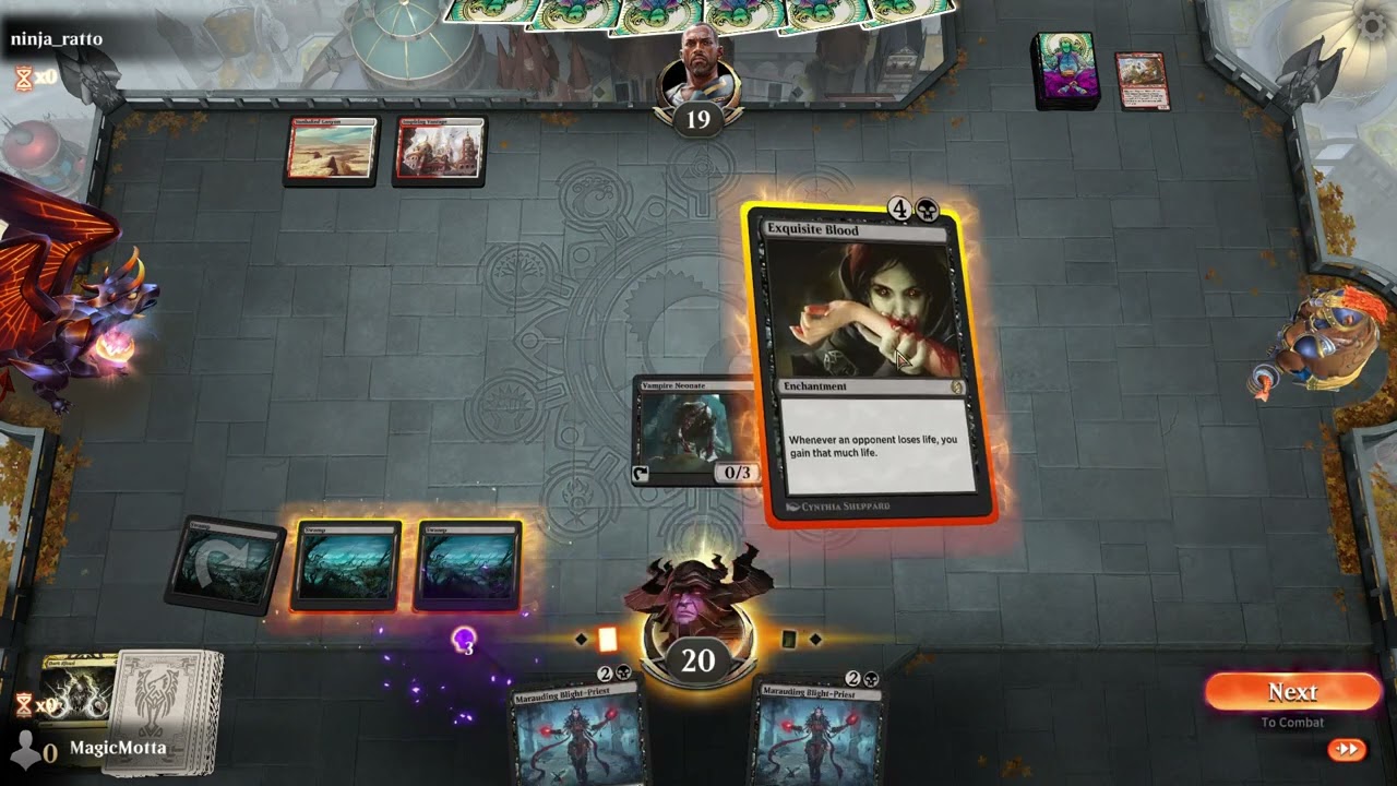 Marauding Blight-Priest + Exquisite Blood combo mono black deck victory