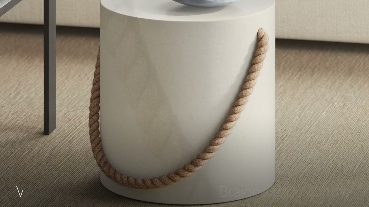 Isera Indoor - Outdoor Patio Rope Concrete Side Table