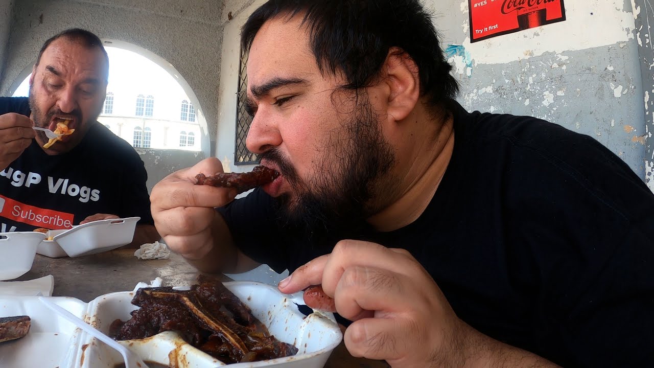 Eating Chinese T-Bone Steak Cave Man Style In Belize