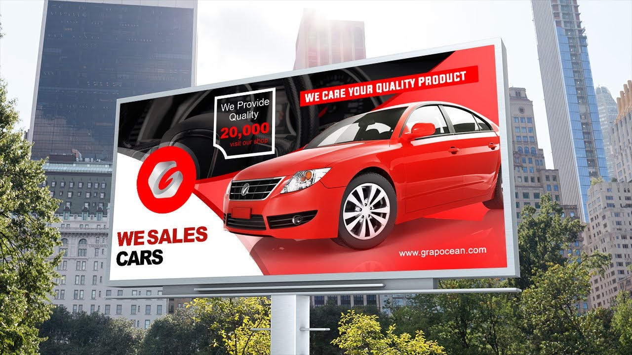 How to design professional billboard advertising - Adobe Photoshop Tutorial