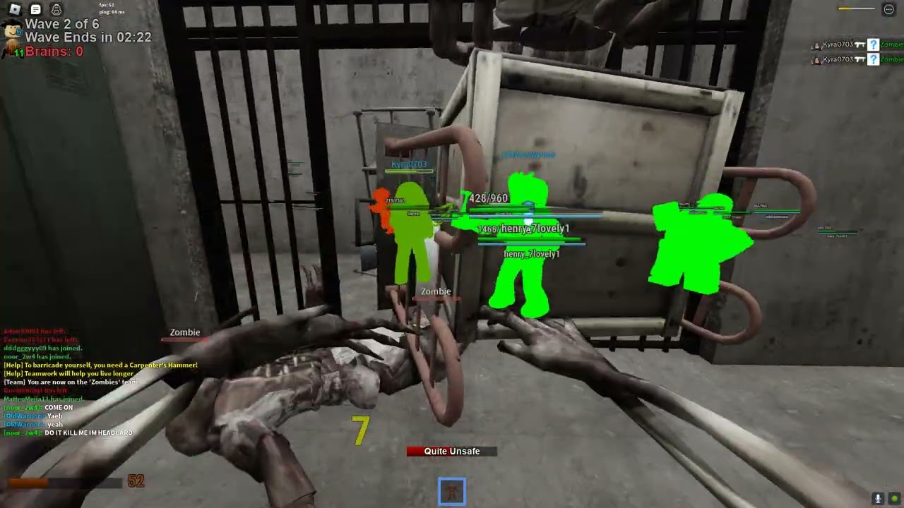 Roblox zombie survival!!!!!!! no commentary no cuts.
