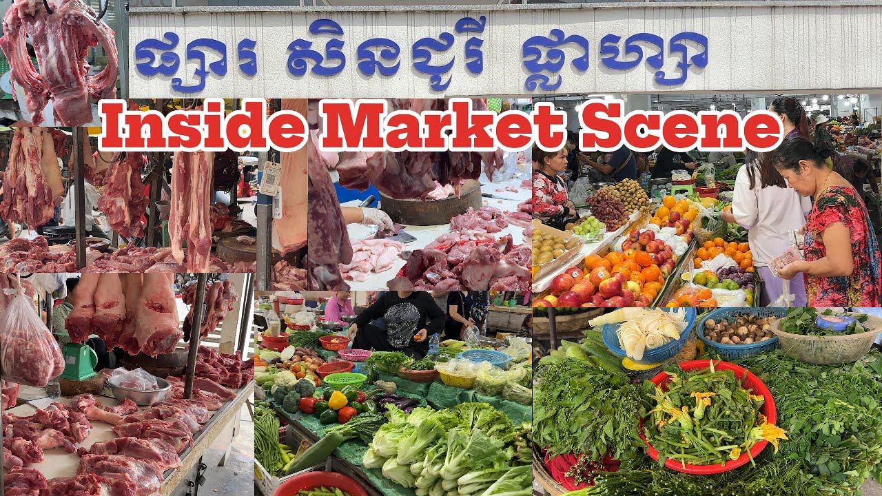 Century Plaza Market | Most Popular Food Market Scene Tour in Phnom Penh, Cambodia 2025