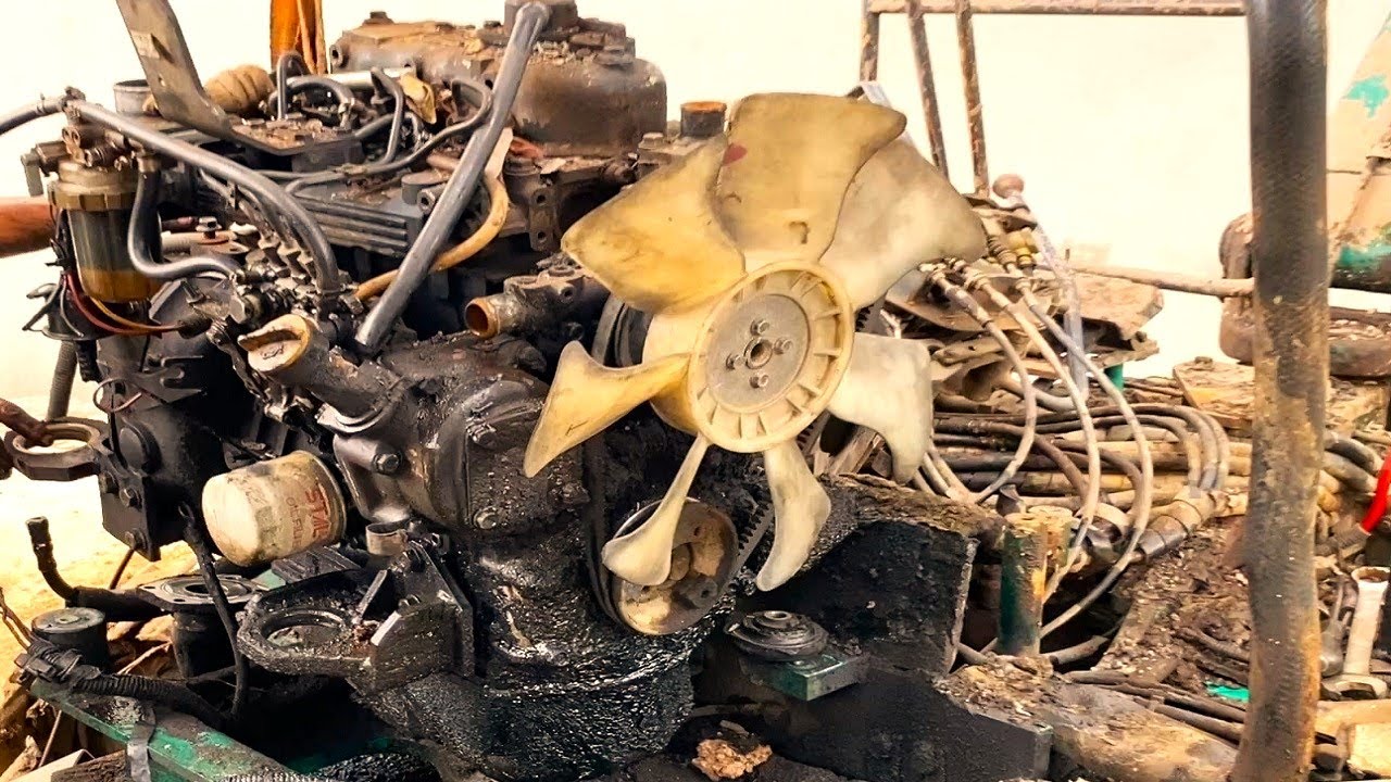 KOMATSU Excavator Badly Damaged Restoration Project  Repair And // Restore KOMATSU 3KR2 Engine