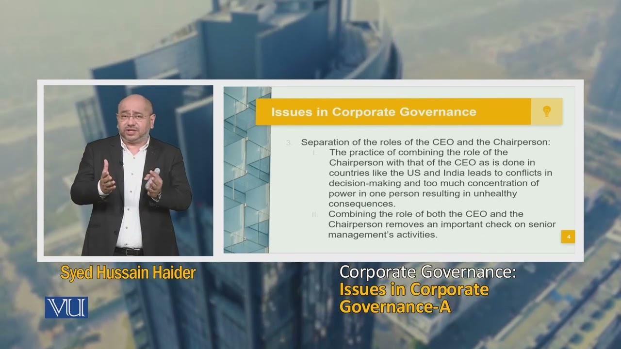 Issues in Corporate Governance (A) | Corporate Governance | MGT717_Topic011