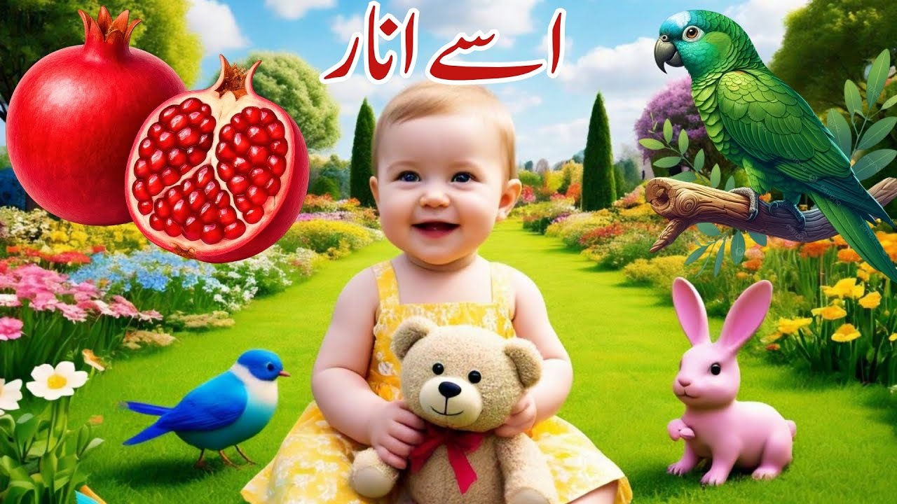 الف سے انار 🍎 | Urdu Alphabets for Kids | Alif Se Anar Learning Video a for appl