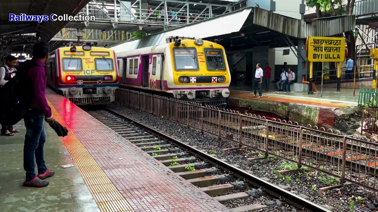 Back To Back Mumbai Local Train Arrival and Departure from Byculla Railways Station