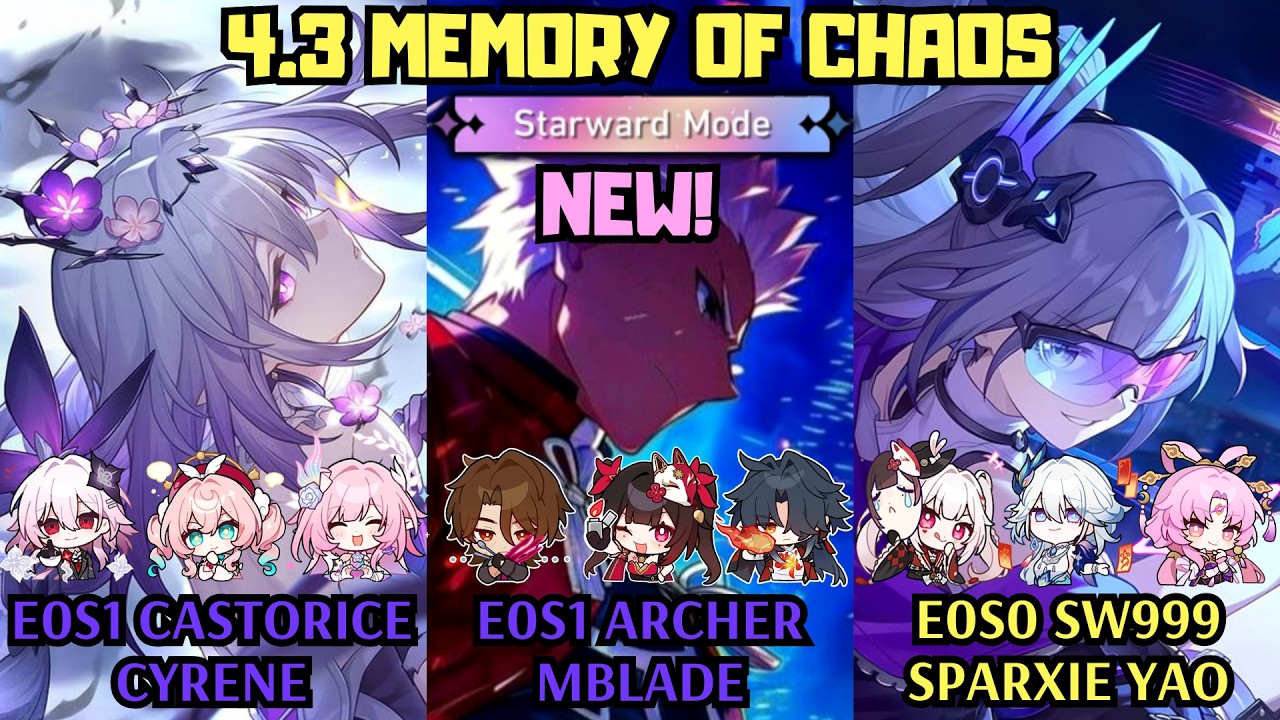E0 Castorice x E0 Archer x E0 SW999 | NEW 4.3 Memory of Chaos Starward Mode | Honkai Star Rail