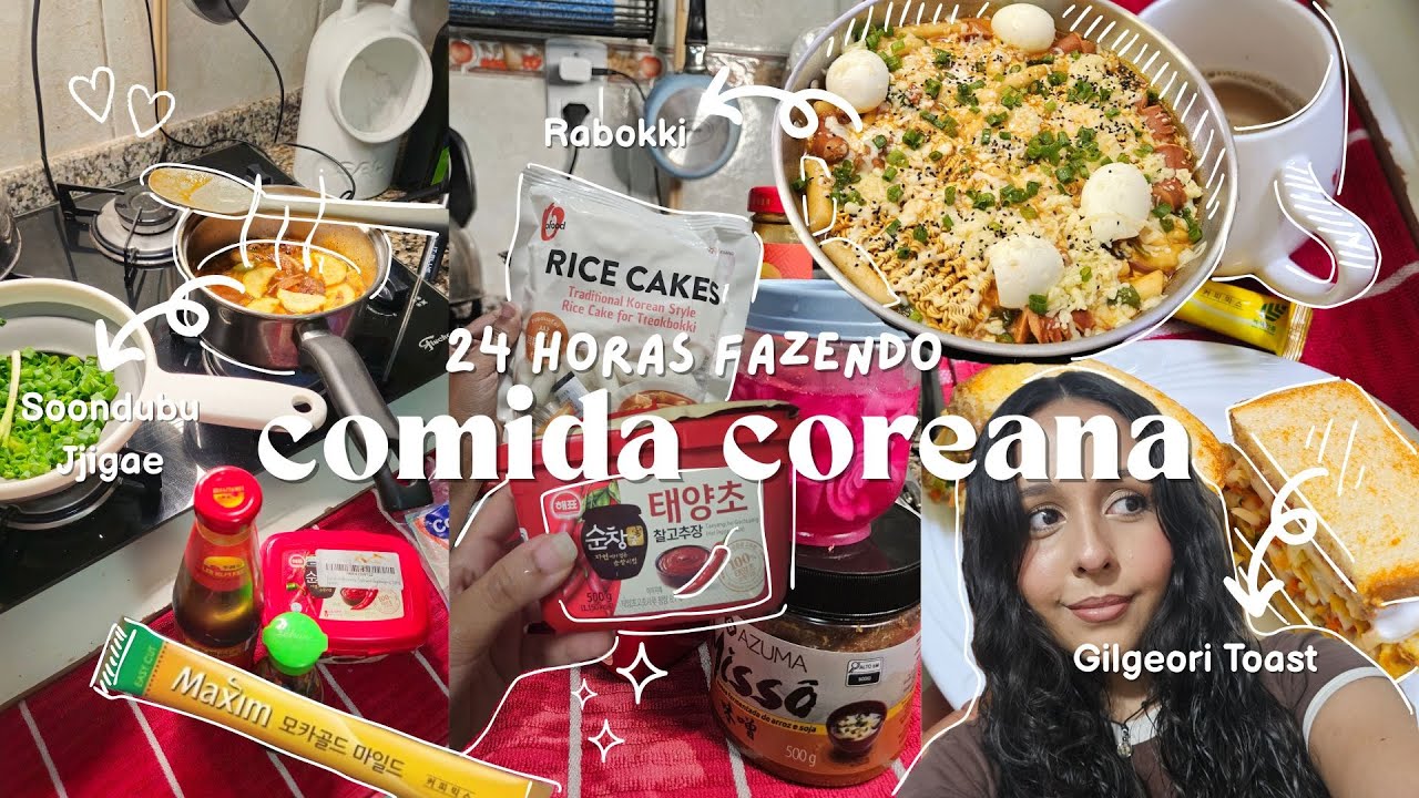 24h testando receitas coreanas | O que eu como morando sozinha aos 25 🍜 | tteokboki & mais
