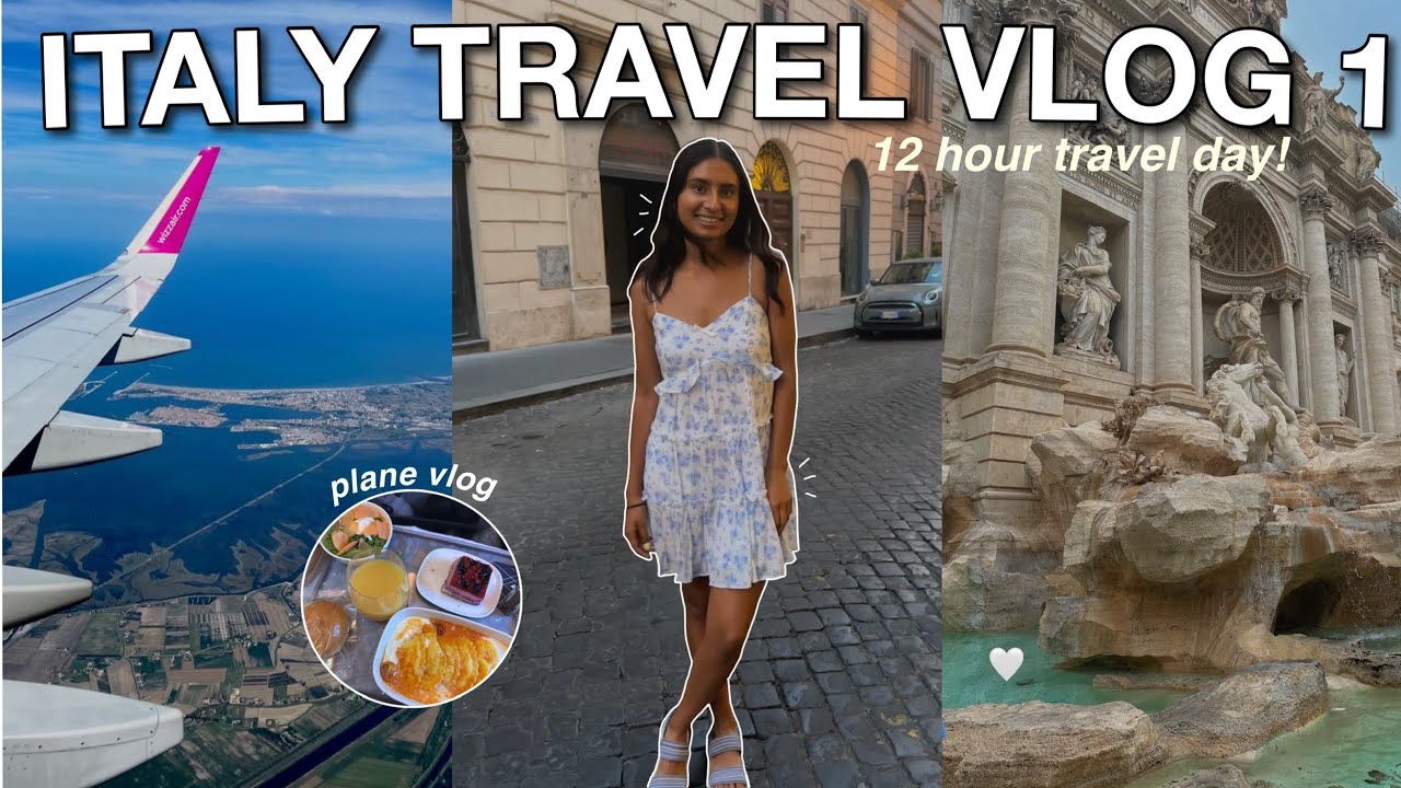 ITALY VLOG 1 🇮🇹: travel vlog to rome + our first day there! *12 hour travel day*