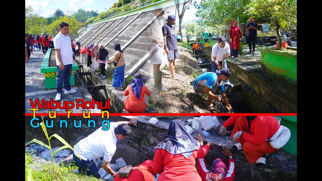 Wakil Bupati Rohul ikut serta bersihkan gorong