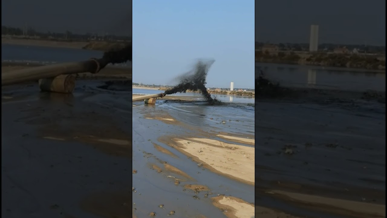 Mud Discharging Scene#dredger #dredging #bucketdredger #dredgerpipe #customdredger