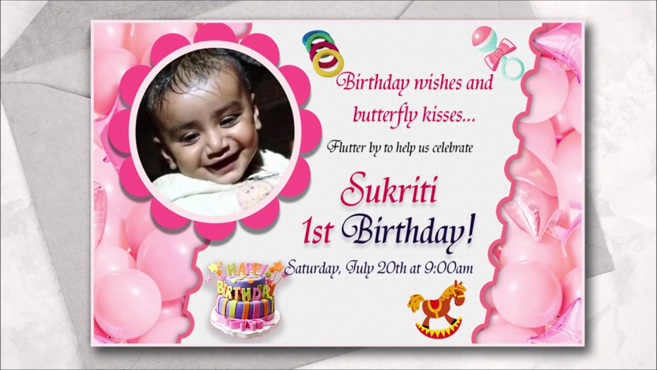 Baby Birthday card Design ideas in Photoshop | Wishes Card Design | Invitation Card