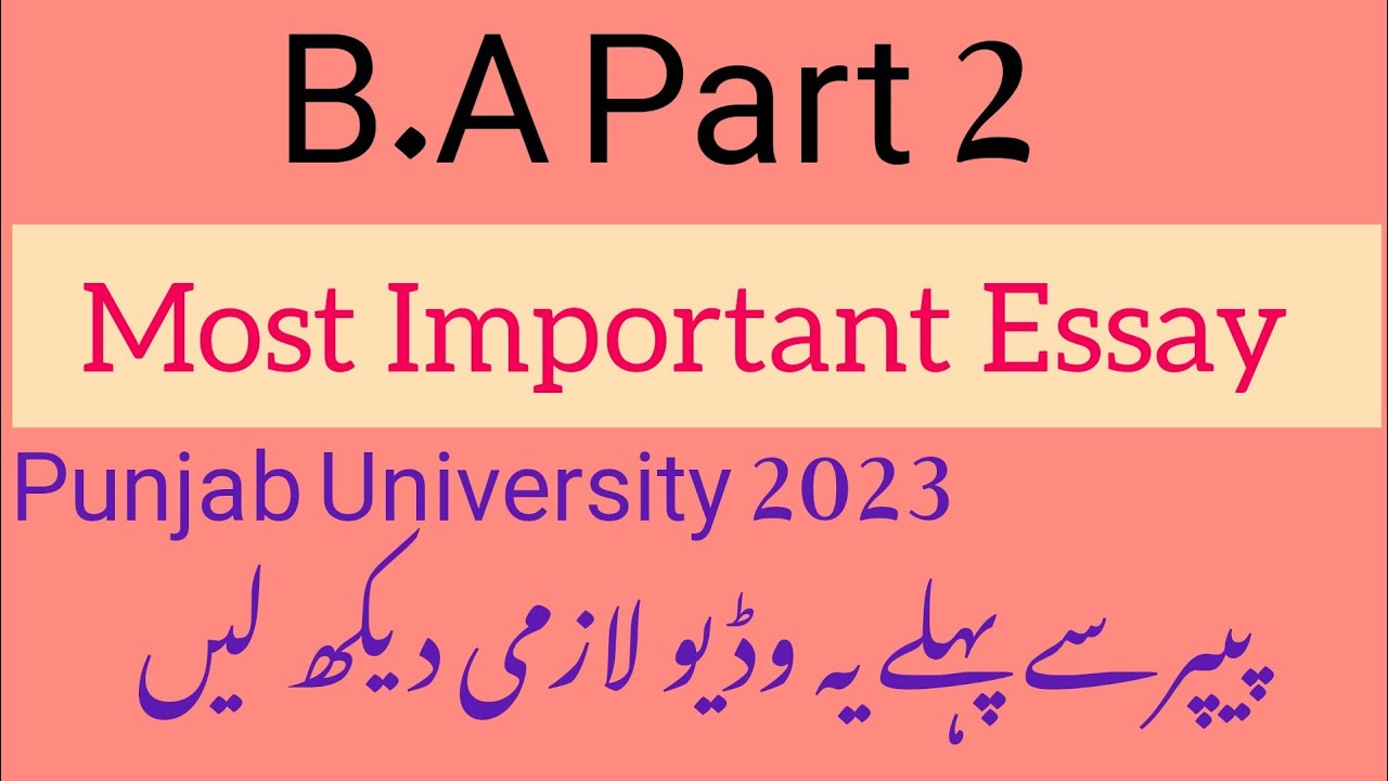 B.A part 2 important essay || English guess papers