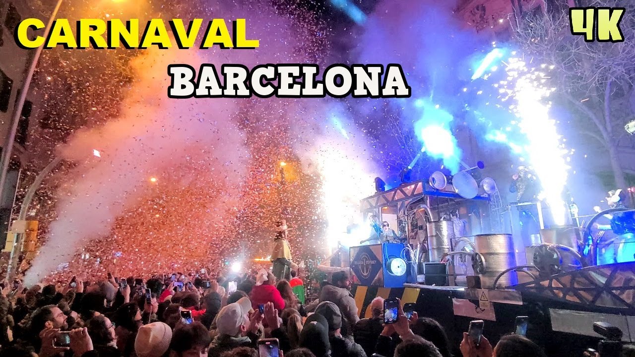 Carnaval de Barcelona - Taronjada - Arribo la Reina Belluga 2025 Barcelona 4K