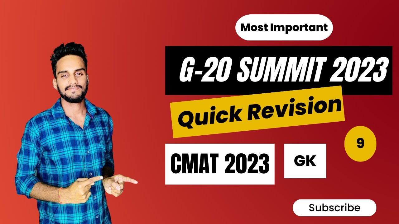 G-20 Summit 2023 CMAT 2023 General Awareness Quick Revision Last min Preparation 