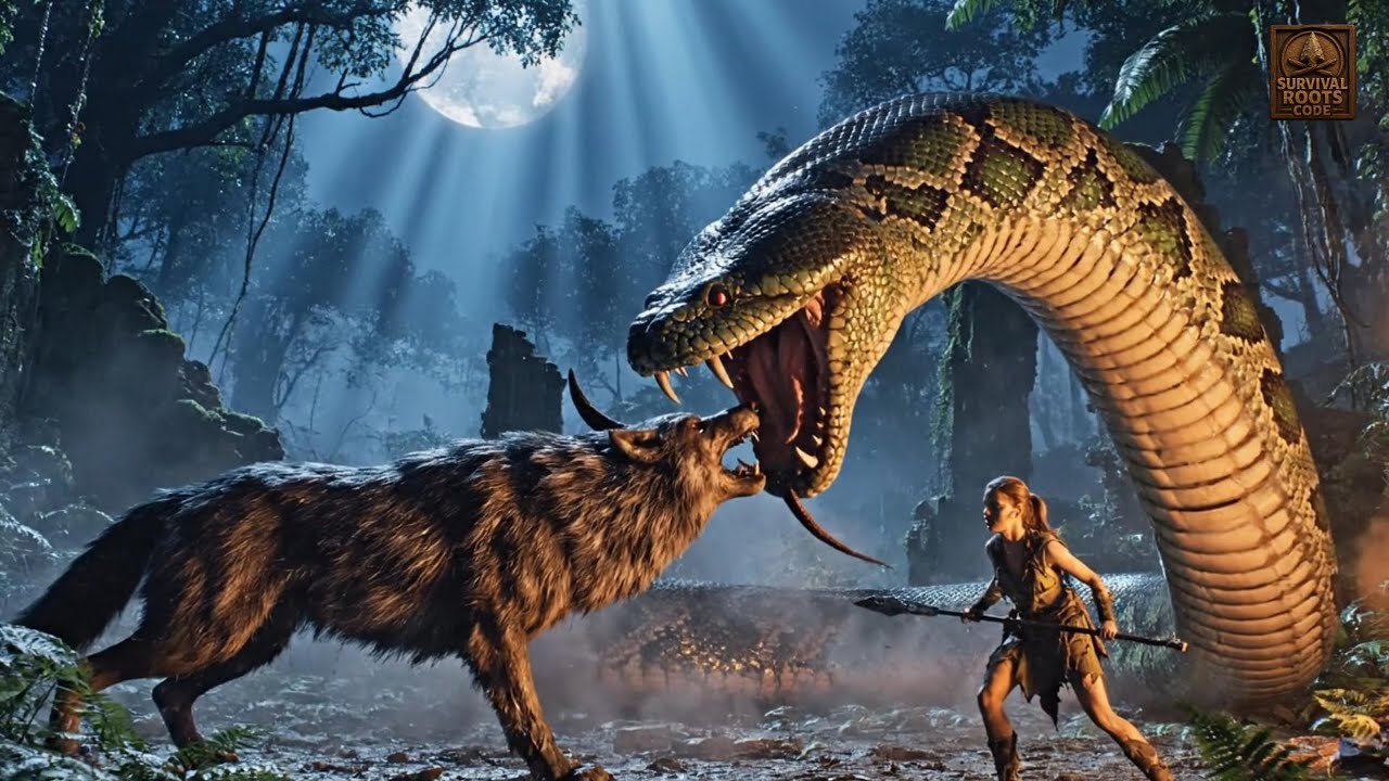 4,5 Million Years Ago | Alone in the Green: One-Horned Wolf vs Giant Python (Survival Tale)
