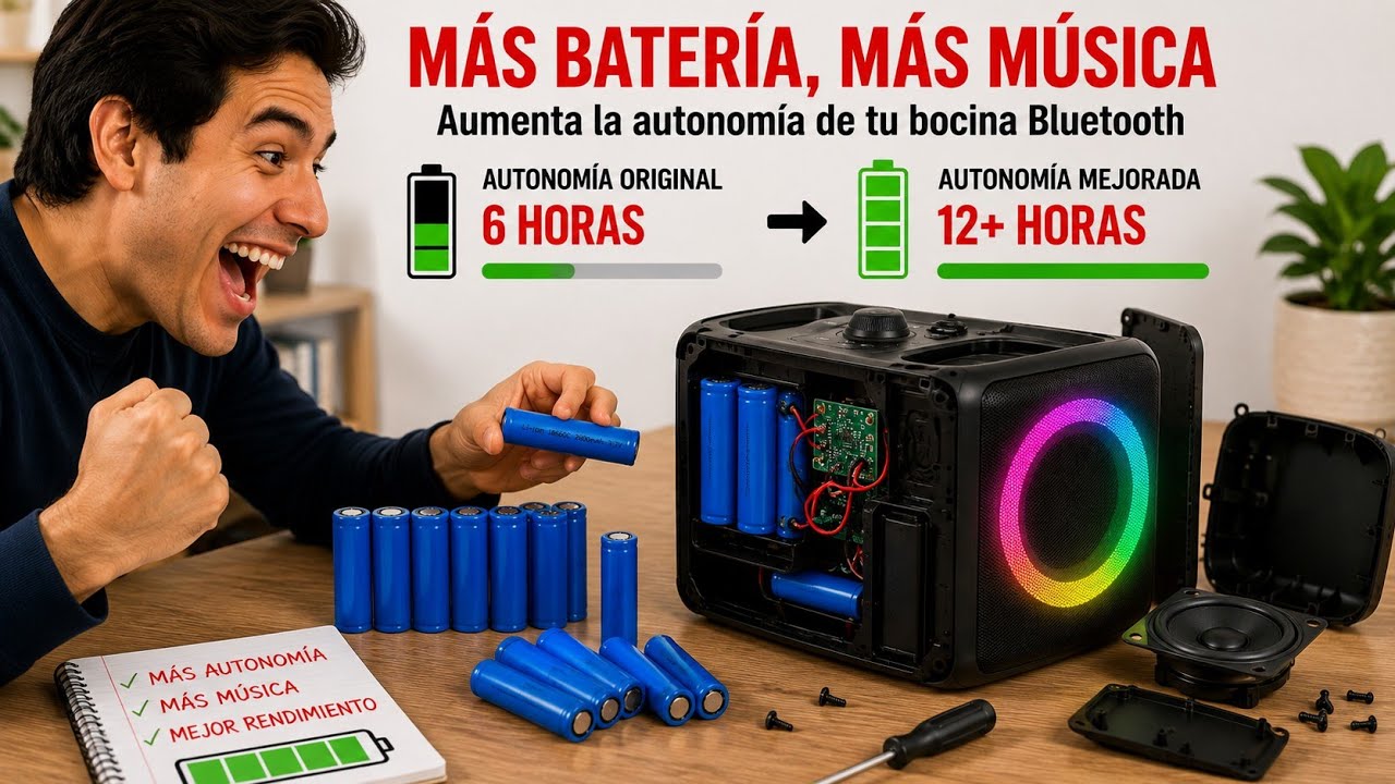 Como aumentar la batería a un parlante Bluetooth 2025 
