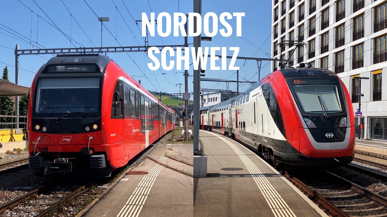 Züge der SBB, Appenzeller Bahnen und Thurbo in der Nordostschweiz
