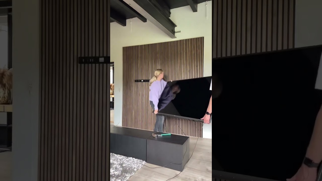 How to mount a TV to the Akupanel. #shorts