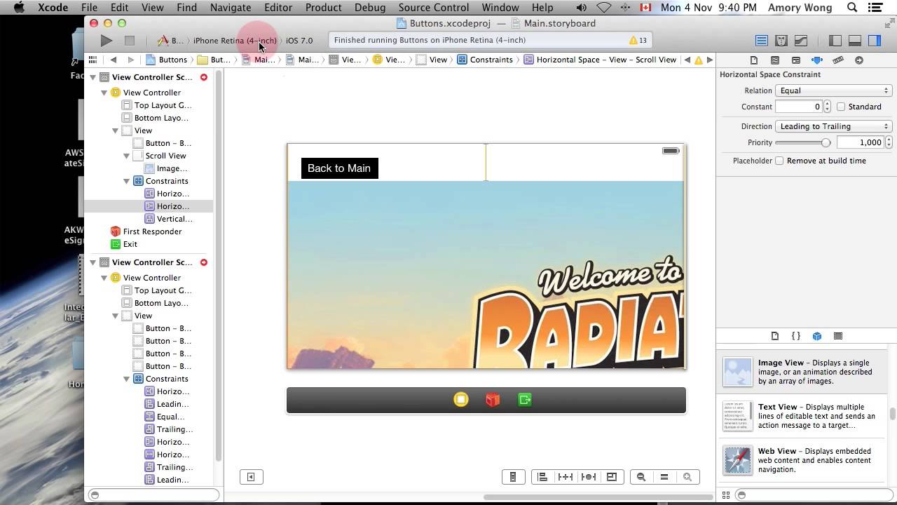 Xcode Image Scroll Lesson