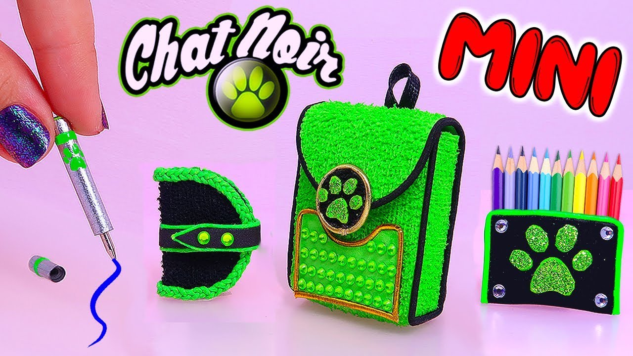 👩‍🏫 MINI ÚTILES ESCOLARES de Chat Noir o Cat Noir || Miraculous Ladybug(Back To School) 👨‍🏫✔