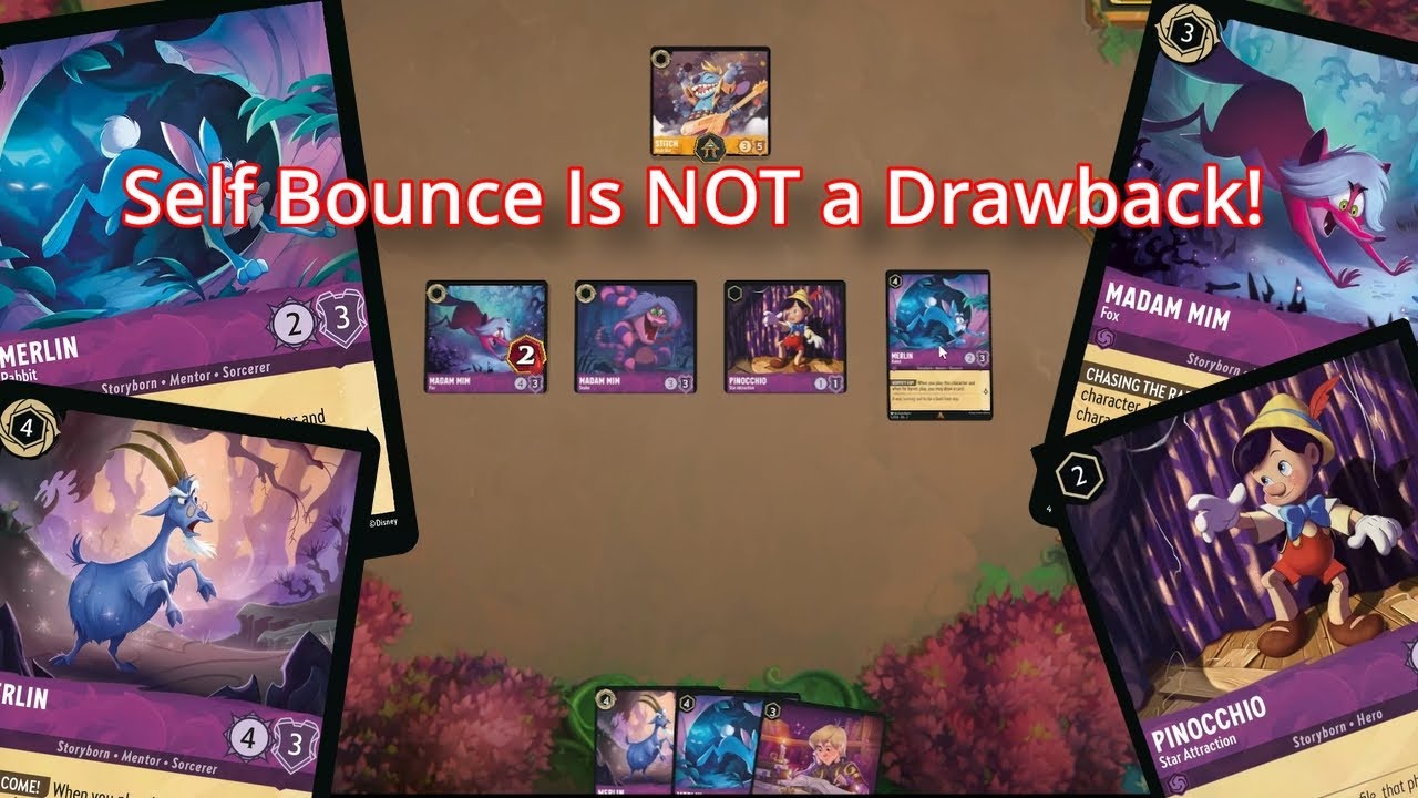 Set 2 gives new meaning to Red Purple.  Self bounce and draw cards to Victory! Lorcana Lab Gameplay!