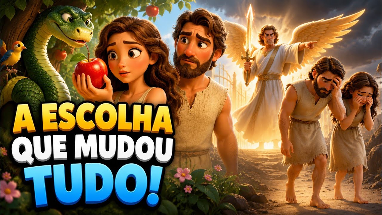 A Desobediência de Adão e Eva | Uma História Bíblica Infantil🪽🌟