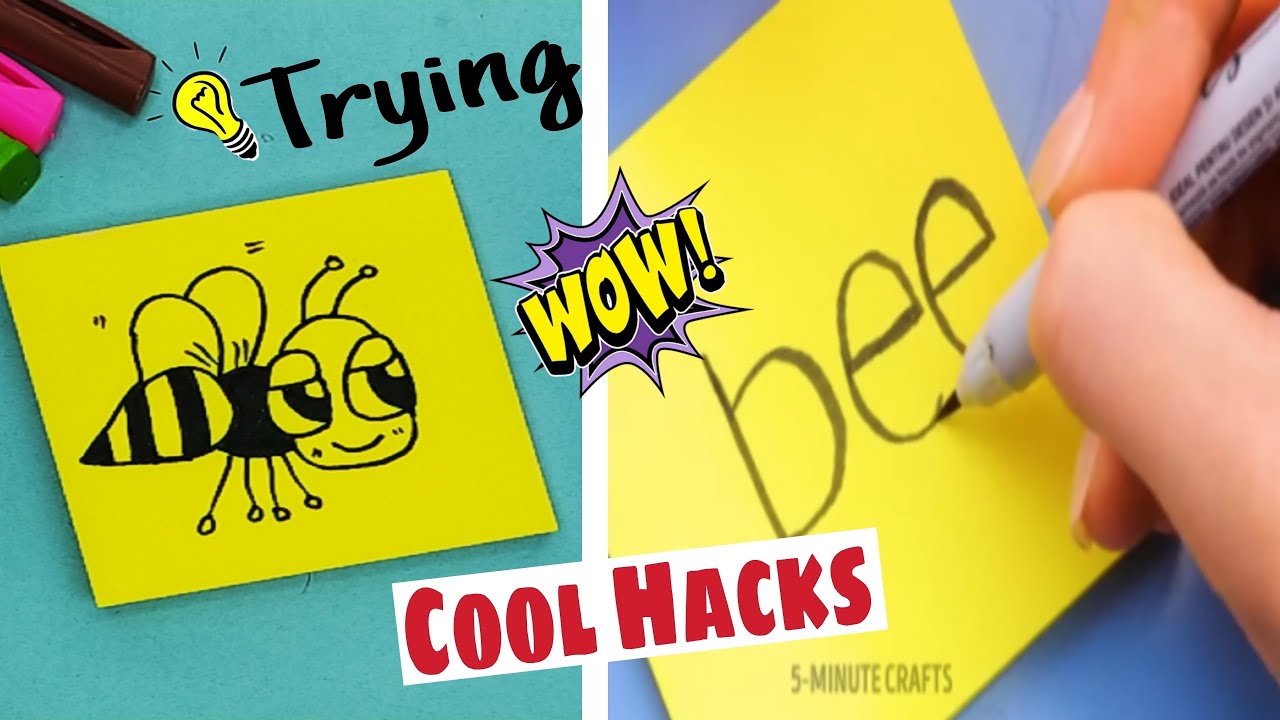 I Tested 5 Minute Crafts COOLEST Art Hacks | *GOOD IDEA* , *MUST TRY THESE HACKS AS a BEGINNER*