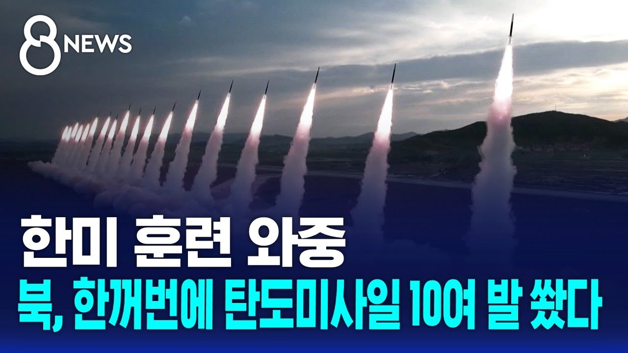 한미 훈련 와중…북, 한꺼번에 탄도미사일 10여 발 쐈다 / SBS 8뉴스