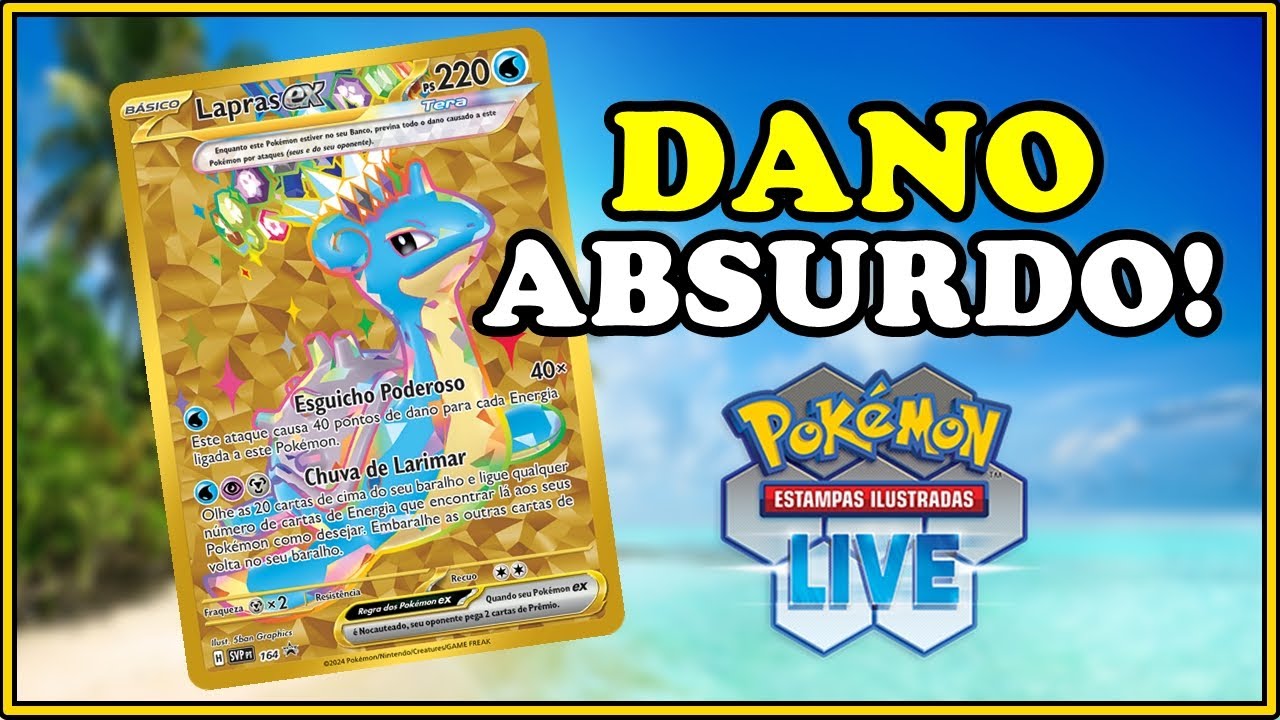 DECK LAPRAS EX! NOVA VERS&Atilde;O COM DANO ABSURDO!! POK&Eacute;MON TRADING CARD GAME LIVE!