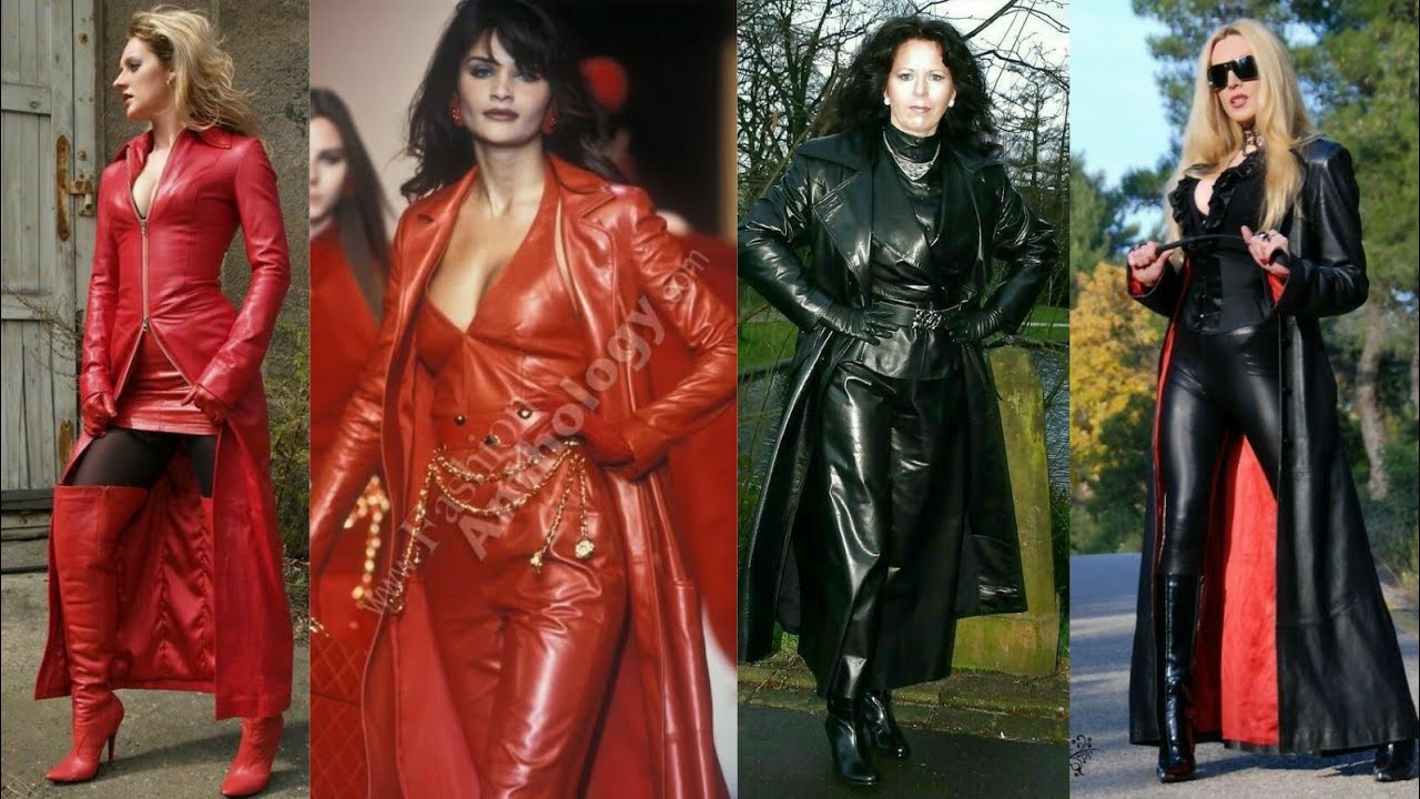 trendy latex leather long power dresses for women and girls