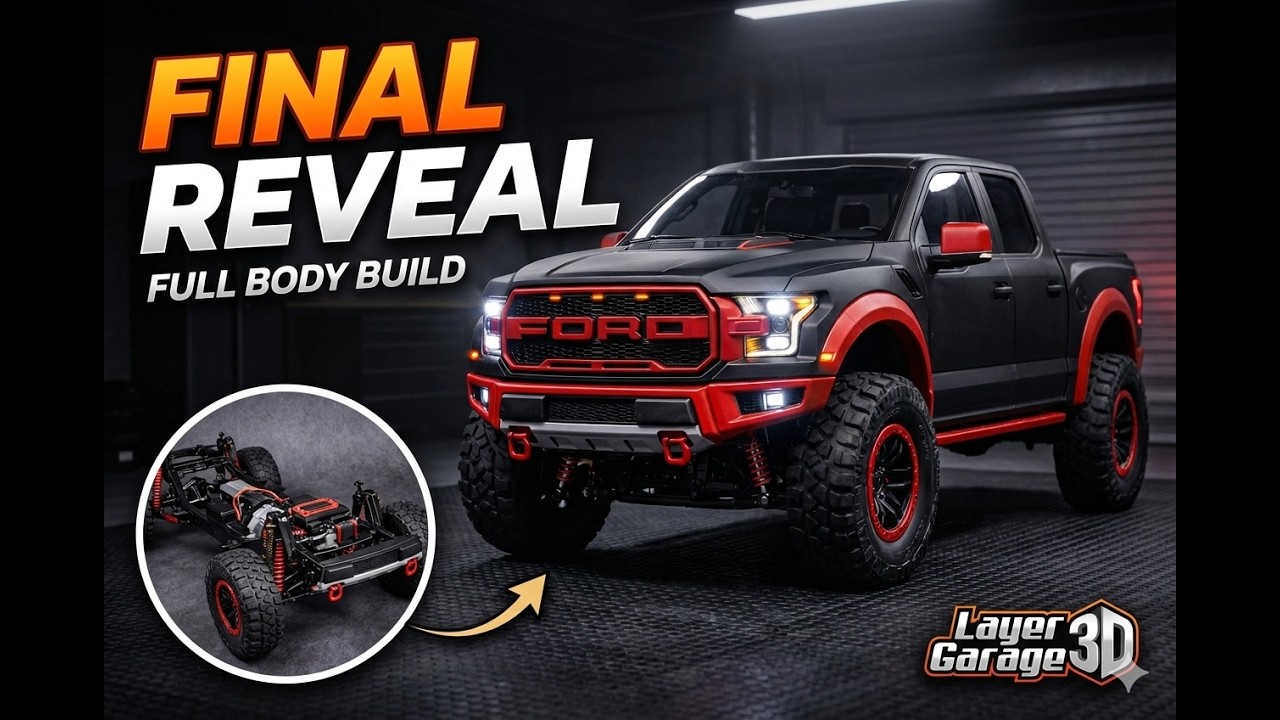 3D Printed Ford Raptor – Final Car Body Build After 100+ Hours of Chassis Work!