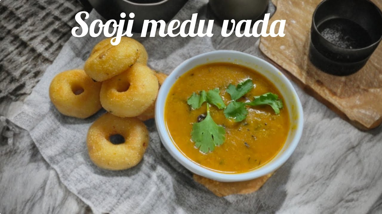 Instant rava medu vada recipe l breakfast or tea time recipe l with Sambhar l #teatimesnacks 