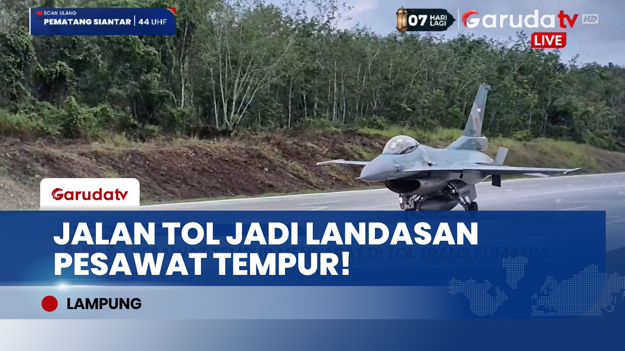 Luar Biasa! Pesawat Tempur TNI AU Uji Coba Pendaratan Darurat di Tol Trans Sumatera Lampung