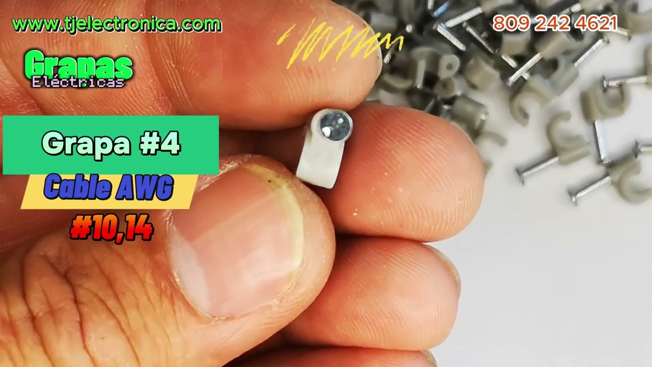 Grapas el&eacute;ctricas y sujetador de Cables