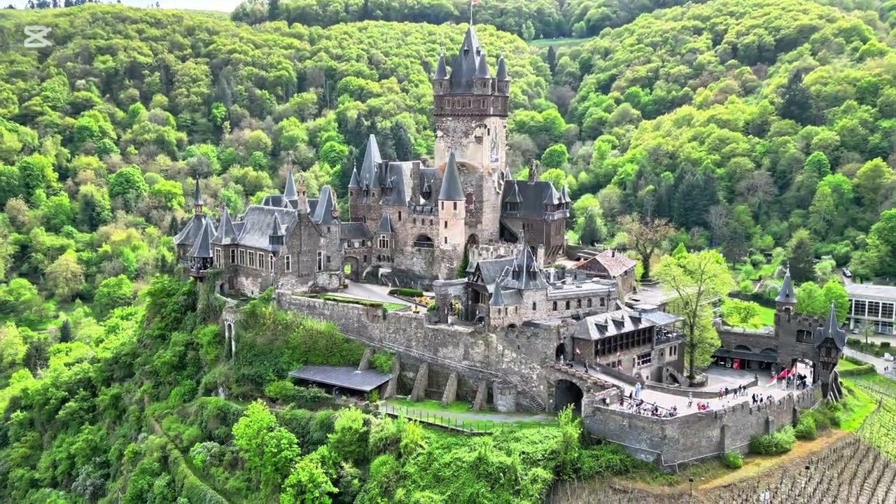 Spring Drone Flight Over Fairytale Cochem &ndash; Castle, River & Town from Above!